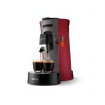 image produit Philips CSA240/91 Machine à Café à Dosettes SENSEO Select Eco, Intensity Plus, Crema Plus, Fonction Memo - Rouge intense