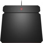 image produit HP OMEN Outpost Tapis de Souris Gaming (Fonction Charge Sans Fil Qi Intégrée, 34,6 cm x 34,4 cm, Fin, Réversible, Éclairage LED RVB) - Noir