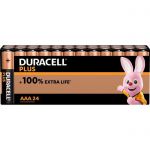 image produit Duracell Plus Piles AAA (lot de 24) - Alcalines 1,5V - Jusqu’à 100% plus longtemps - Idéales pour les appareils du quotidien - Emballage 0% plastique - Conservation 10 ans - LR03 MN2400 - livrable en France