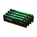 image produit Kingston FURY Beast RGB 128GB (4x32GB) 2666MT/s DDR4 CL16 Mémoire Kit pour PC Kit de 4 KF426C16BBAK4/128