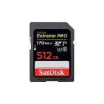 image produit SanDisk 512 Go Extreme PRO SDXC, carte mémoire, jusqu'à 170 MB/s UHS-I Classe 10, U3, V30