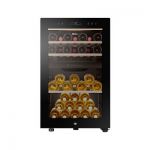 image produit Haier HWS42GDAU1 Series 7 Cave à vin, 42 bouteilles, connectivité Wi-Fi, lumières LED et verre anti-UV, étagères en bois, 49,7 x 58,5 x 82 cm, noir - livrable en France