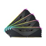 image produit Corsair Vengeance RGB RT 64Go (4x16Go) DDR4 3200MHz C16 Mémoire de Bureau (Éclairage RGB Dynamique, Optimisé pour AMD 300/400/500 Series, Compatible avec Intel 300/400/500 Series) Noir