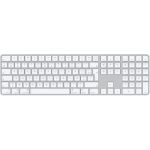 image produit Apple Magic Keyboard avec Touch ID et pavé numérique : Bluetooth, Rechargeable. Compatible avec Les Ordinateurs Mac dotés d’Une Puce Apple ; Français, Touches Blanches