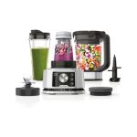 image produit Ninja Foodi Power Nutri Blender 3-en-1, mélange les bols de smoothie, les pâtes à tartiner épaisses épaisses et les boissons glacées, programmes automatiques, 2.1L, 700ml & 400ml,1200W, Silver CB350EU