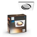 image produit Philips Hue White Ambiance MILLISKIN Spot encastré carré 1x5.5W extension - Blanc (télécommande non incluse), compatible Bluetooth, fonctionne avec Alexa, Google Assistant et Apple Homekit