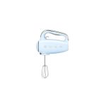 image produit Smeg, Batteur Électrique HMF01PBEU, 9 Niveaux de Vitesse, Fonction Turbo, Système de Démarrage Progressif, 4 Batteurs, 2 Crochets Pétrisseurs et Range Cable Fournis, 250W, Bleu Azur