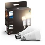 image produit Philips Hue White, ampoule LED connectée B22 Equivalent 75W, 1100 lumen, Compatible Bluetooth, Pack de 2, fonctionne avec Alexa, Google Assistant et Apple Homekit - livrable en France