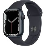 image produit Apple Watch Series 7 (GPS, 41mm) Montre connectée - Boîtier en Aluminium Minuit, Bracelet Sport Minuit - Regular. Suivi de l’activité Physique, résistance à l’Eau