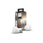 image produit Philips Hue White, ampoule LED connectée Luster E14, compatible Bluetooth, pack de 2, fonctionne avec Alexa, Google Assistant et Apple Homekit, Teinte-blanc - livrable en France