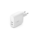 image produit Belkin Chargeur secteur USB-C PD 40 W (deux ports USB-C, 20 W par port, recharge Power Delivery pour iPhone 14 ou 13, iPad Pro, Galaxy, etc.)