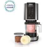 image produit Ninja CREAMi machine à crème glacée et à desserts glacés, 7 programmes, pour faire de la crème glacée, gelato, sorbet, des bols à smoothie ou des milk-shakes, noir/argent, 1,4L, NC300EU - livrable en France