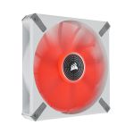 image produit Corsair ML140 LED ELITE, 140 mm PWM Ventilateur à LED Rouge (Technologie CORSAIR AirGuide, Roulement à Lévitation Magnétique, Jusqu’à 1 600 tr/min, Huit LED Ultralumineuses) Vendu Seul, châssis Blanc - livrable en France