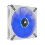 image produit Corsair ML140 LED ELITE, 140 mm PWM Ventilateur à LED Bleu (Technologie CORSAIR AirGuide, Roulement à Lévitation Magnétique, Jusqu’à 1 600 tr/min, Huit LED Ultralumineuses) Vendu Seul, châssis Blanc