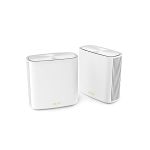 image produit ASUS ZenWiFi XD6 Blanc - Pack de 2 - Système Wi-FI 6 AX Mesh, Double Bande (2,4 GHz / 5GHz), 5400 Mbit/s, 500m2, AiProtection Pro avec TrendMicro à vie, Ports WAN/LAN, application mobile