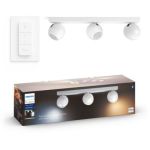 image produit Philips Hue White Ambiance BUCKRAM Spot barre tube 3x5.5W - Blanc (télécommande incluse), compatible Bluetooth, fonctionne avec Alexa, Google Assistant et Apple Homekit - livrable en France