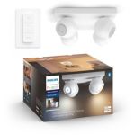 image produit Philips Hue White Ambiance Buckram Spot Plafonnier Spirale 4X5,5W - Blanc (Télécommande Incluse), Compatible Bluetooth