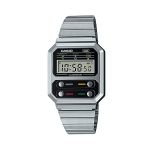 image produit Casio Montre Quartz Unisexe 40.70mm avec Cadran Digital Dial Digitale et Bracelet en Bracelet en Acier Argent A100WE-1AEF - livrable en France