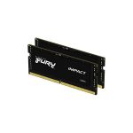 image produit Kingston FURY Impact 16Go (2x8Go) 4800MT,S DDR5 CL38 SODIMM Mémoire d’ordinateur Portable de Gamer Kit de 2 - KF548S38IBK2-16 - livrable en France