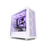 image produit NZXT H7 Flow - CM-H71FW-01 - Boîtier PC Gaming Moyenne Tour ATX - Port I/O USB Type-C en Façade - Panneau Latéral à Dégagement Rapide - Montage Vertical du Processeur Graphique (GPU) - Blanc