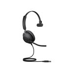 image produit Jabra Evolve2 40 Casque PC Mono Écouteurs Certifié Microsoft Teams à Réduction du Bruit avec Technologie d'Appel à 3 Microphones - Câble USB-A - Noir