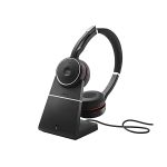 image produit Jabra Evolve 75 SE - Micro-casque stéréo Bluetooth sans fil - Micro à réduction de bruit, ANC & base de chargement - Certifié MS Teams, fonctionne avec les autres plateformes - Noir