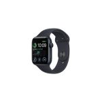 image produit Apple Watch SE (2ᵉ génération) (GPS, 44mm) Montre connectée - Boîtier en Aluminium Minuit, Bracelet Sport Minuit - Regular. Suivi de la Forme Physique et du Sommeil, détection des Accidents