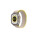 image produit Apple Watch Ultra (GPS + Cellular, 49mm) Montre connectée - Boîtier en Titane avec Boucle Trail Jaune/Beige - M/L. Suivi de l’activité Physique, GPS Haute précision,autonomie Extra-Longue durée