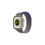 image produit Apple Watch Ultra (GPS + Cellular, 49mm) Montre connectée - Boîtier en Titane avec Boucle Trail Bleu/Gris - M/L. Suivi de l’activité Physique, GPS Haute précision,autonomie Extra-Longue durée