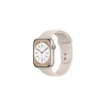image produit Apple Watch Series 8 GPS, Boîtier en Aluminium lumière stellaire de 45 mm, Bracelet Sport lumière stellaire - Regular