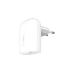 image produit Belkin Chargeur Secteur USB-C 30 W, PPS, Power Delivery, Certification USB-If PD 3.0, chargeur rapide pour iPhone 16, iPhone 15, 14, 13, Samsung Galaxy S24, S23, iPad, AirPods, MacBook Air