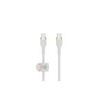 image produit Belkin BoostCharge Pro Flex câble à gaine tressée USB-C vers USB-C, Certifié USB-IF, recharge Power Delivery, câble USB C pour iPhone 16, 15, MacBook, iPad Pro, Galaxy S24, Pixel, etc, 2 m, blanc - livrable en France