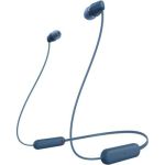 image produit SONY WI-C100 Écouteurs sans Fil Bluetooth - Jusqu'à 25 Heures d'autonomie - Microphone intégré pour Les appels téléphoniques - Compatible Assistants vocaux - Bleu