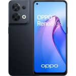 image produit OPPO Reno8 5G - 5G Smartphone - Double SIM - RAM 8 Go/Mémoire Interne 256 Go - écran OEL - 6.4" - 2400 x 1080 Pixels (90 Hz) - 3 x caméras arrière 50 MP - Front Camera 32 MP - Noir Chatoyant