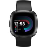 image produit Google Fitbit Versa 4 Montre connectée sport avec GPS intégré et jusqu’à 6 jours d’autonomie de batterie - compatible avec Android et iOS, Noir/aluminium graphite