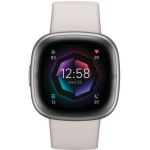 image produit Fitbit Mixte Smartwatch, Blanc lunaire/Aluminium platine, One Size