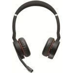 image produit Jabra Evolve 75 SE - Micro-casque stéréo Bluetooth sans fil - Micro à réduction de bruit et réduction de bruit active - Certifié Google Meet & Zoom, fonctionne avec les principales plateformes - Noir