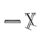 image produit YAMAHA PSR-F52 - Clavier Arrangeur Compact 61 Notes, 144 Sonorités, 158 Styles, Finition Noir, BoomToneDJ KS 1 Stand Clavier, Métal, Noir