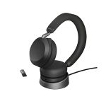 image produit Jabra Evolve2 75 Wireless PC Headset with Charging Dock and 8-Mic Technology - Dual Foam Stereo Headphones with Advanced Active Noise Cancellation, USB-A Bluetooth Adapter and MS Compatibility - Black - livrable en France