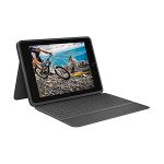 image produit Logitech Rugged Folio pour iPad (7e, 8e et 9e générations) Étui clavier de protection, Clavier Allemand QWERTZ - Noir - livrable en France