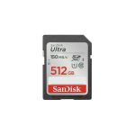 image produit SanDisk 512 Go Ultra SDXC Carte, avec jusqu'à 150 Mo/s, homologuée A1, UHS-I carte, Classe 10, U1 - livrable en France