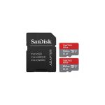 image produit SanDisk 64 Go Extreme Carte SDHC+ RescuePRO Deluxe, jusqu'à 100 Mo/s, UHS-I, Classe 10, U3 - Twin Pack