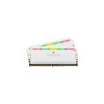 image produit Corsair Dominator Platinum RGB DDR4 32GB (2x16GB) 3600MHz C18 Mémoire de Bureau (12 LED RVB CAPELLIX Ultra-Lumineuses, Système de Refroidissement DHX, Intel XMP 2.0) Blanc CMT32GX4M2D3600C18W