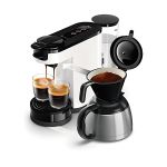 image produit Philips Senseo Switch Machine à Café à Dosettes et Filtre - Technologie 2 en 1, Réservoir d'Eau de 1 L, 7 Tasses en une Seule Fois, Couleur Blanc Titane (HD6592/05)