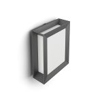 image produit Philips LED Applique d'extérieur Karp [Gris anthracite - Blanc chaud] 6W pour éclairage de jardin, patio et terrasse