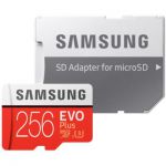 image produit Samsung MB-MC256GA/EU Carte Mémoire MicroSD Evo Plus 256G avec Adaptateur SD - Rouge/Blanc