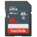 image produit Carte Mémoire SDHC SanDisk Ultra 16 Go jusqu'à 48 Mo/s, Classe 10 - livrable en France