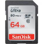 image produit SanDisk - Carte Mémoire SDXC 64 Go SanDisk Ultra jusqu'à 80 Mo/s, Classe 10