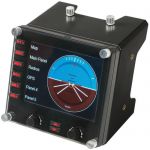 image produit Logitech G Saitek Pro Flight Instrument Panel Tableau de Bord pour Simulateur de Vol, Ecran Couleur LCD 3,5 Pouces, 15 Options d'Affichage, Connexion USB, Modulaire - Noir - livrable en France