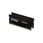 image produit Kingston FURY Impact 64GB (2x32GB) 3200MHz DDR4 CL20 Mémoire d’ordinateur Portable Kit de 2 KF432S20IBK2/64 - livrable en France